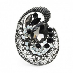 Big crystal flower - geometric brooch