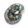 Big crystal flower - geometric brooch