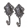 Curtain hooks - rose pattern - 2 pieces