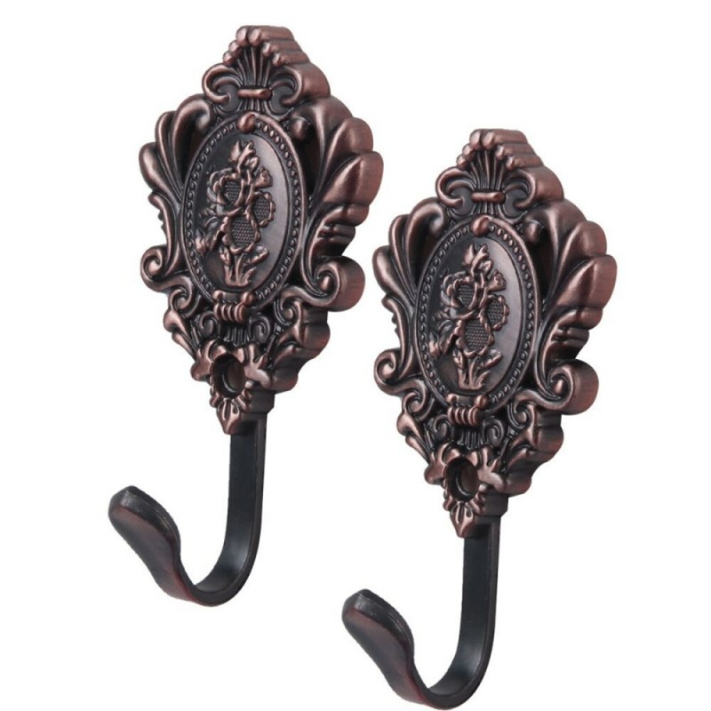 Curtain hooks - rose pattern - 2 pieces
