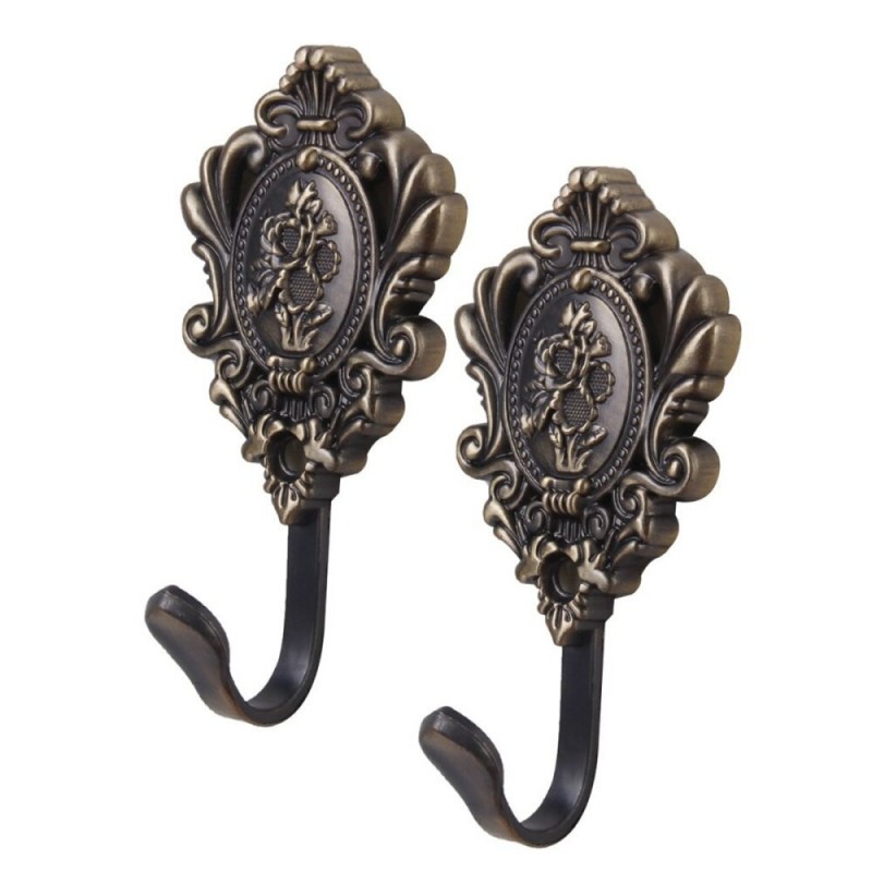 Curtain hooks - rose pattern - 2 pieces
