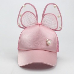 Kids baseball cap - snapback with bow / pearls / mesh