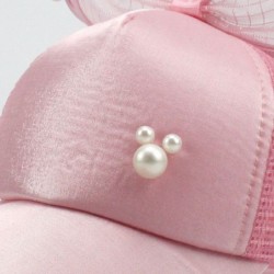 Kids baseball cap - snapback with bow / pearls / mesh