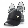 Kids baseball cap - snapback with bow / pearls / mesh