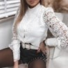 White blouse - with lace patchwork long sleeveBlouses & shirts