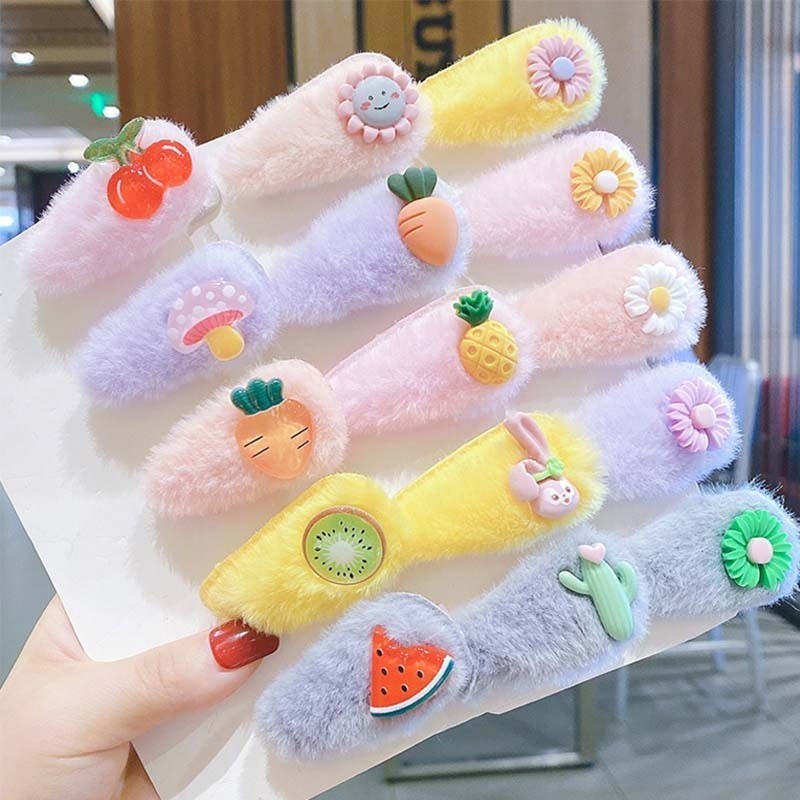 Animals / flowers / fruits / rainbow - hair clip for kids - 5 pieces