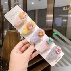 Animals / flowers / fruits / rainbow - hair clip for kids - 5 pieces