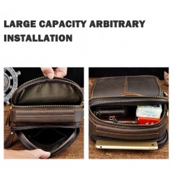 Leather shoulder / crossbody bag - with zippers / pockets