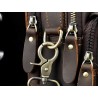 Leather shoulder / crossbody bag - with zippers / pockets