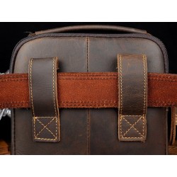 Leather shoulder / crossbody bag - with zippers / pockets