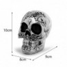 Skull with floral design - silver plated - Halloween decoration