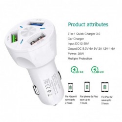 3 / 4 / 5 ports USB car phone charger - quick charge QC3.0