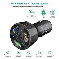 3 / 4 / 5 ports USB car phone charger - quick charge QC3.0