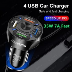Car phone charger - quick charge 3.0 - 18W - with 2 - 3 - 4 USB ports