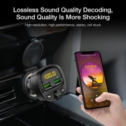 Car charger - dual USB - Bluetooth - wireless - FM - MP3 - TF card - hands-freeInterior accessories