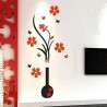 3D vase with flower tree - wall sticker - decal - removable