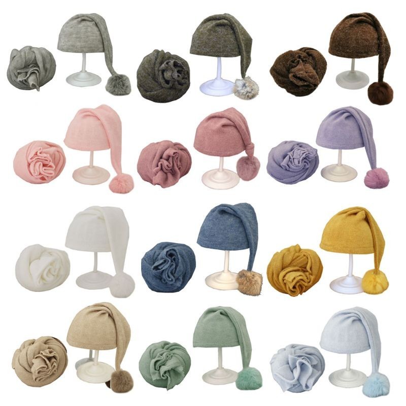 Sleeping hat for newborns - with wrap - baby photography accessories