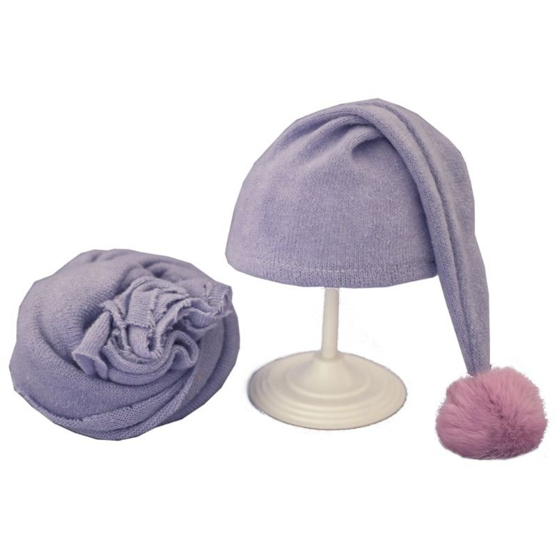 Sleeping hat for newborns - with wrap - baby photography accessories