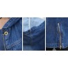 Trendy denim long jacket - with hood - zipper - pocketsJackets