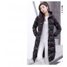 Warm / long down winter jacket with hood and zipper