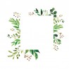 Green leaves - square wall sticker - light switch decoration