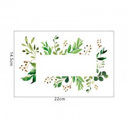 Green leaves - square wall sticker - light switch decoration