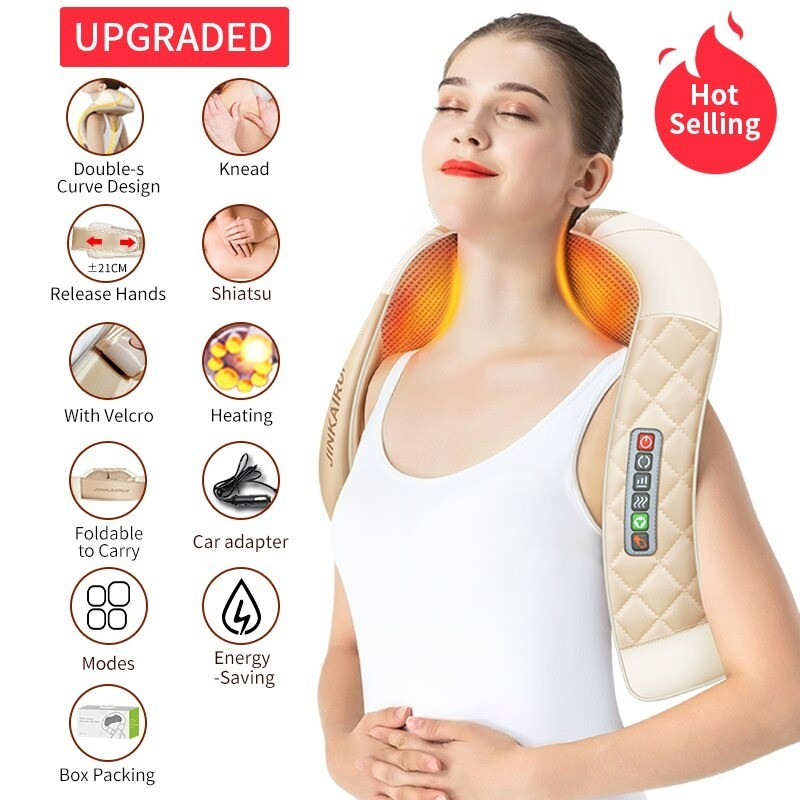 Electric massager - U-shaped pillow - infrared heating - full body massage