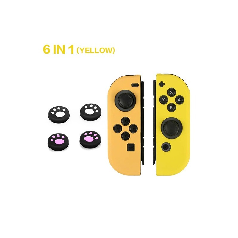 Nintendo Switch controller silicone case - 6 in 1 - with thumb stick cover - cat claw print