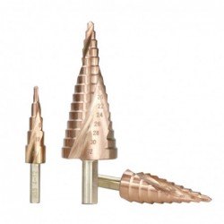 HSS coated step drill bit - 4-12mm / 4-20mm / 4-32 - wood / metal drilling