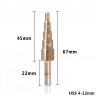 HSS coated step drill bit - 4-12mm / 4-20mm / 4-32 - wood / metal drilling