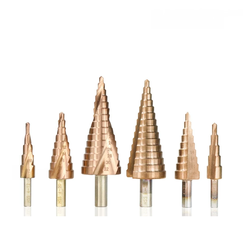 HSS coated step drill bit - 4-12mm / 4-20mm / 4-32 - wood / metal drilling