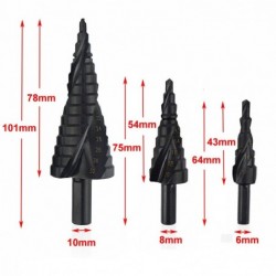 HSS cobalt step drills - nitrogen spiral - 4-32mm / 4-20mm / 4-12mm