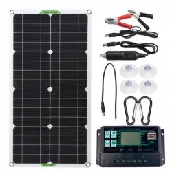 Solar panel kit - battery charger - dual USB - 250W - with controller - for car / yacht / Smartphones