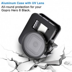 GoPro Hero 8 protective case - aluminum frame - with UV lens filter