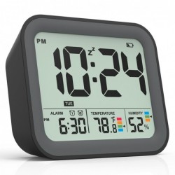 Digital alarm clock - dual smart alarm - with workdays / weekends setting / snooze - battery operated