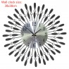 Modern wall clock - sun shape - with crystal decoration - 38 * 38cm