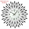 Modern wall clock - sun shape - with crystal decoration - 38 * 38cm