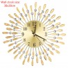 Modern wall clock - sun shape - with crystal decoration - 38 * 38cm