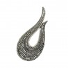 U-shaped brooch - with crystal decorations