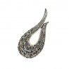 U-shaped brooch - with crystal decorations