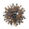Vintage round flower - brooch with crystals