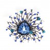 Shiny flower brooch - with crystals