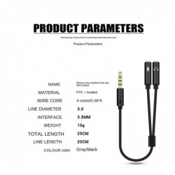 Audio splitter - AUX cable - 1 male to 2 female - 3.5mm jackCables
