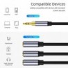 Audio splitter - AUX cable - 3 female to 1 male - 3.5mm jack - iPhone / Samsung / MP3 playerSplitters