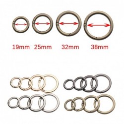 Spring O-ring buckle - round push trigger - hook - carabiner - 19mm - 25mm - 32mm - 38mm