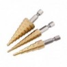 HSS titanium drill bit - 4-12mm / 4-20mm / 4-32mm - for metal / wood cutting - 3 pieces
