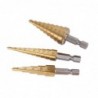 HSS titanium drill bit - 4-12mm / 4-20mm / 4-32mm - for metal / wood cutting - 3 pieces