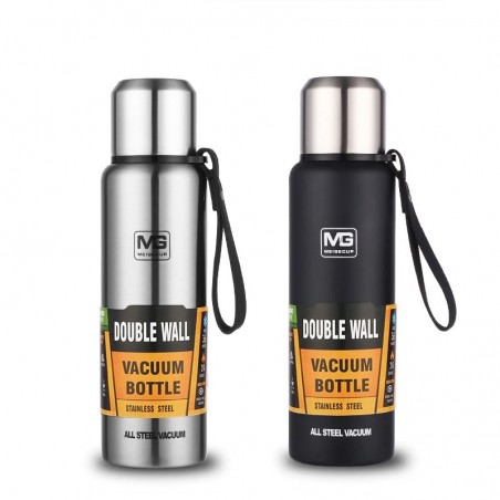 Vacuum thermos - with strap / bag - double wall - stainless steel - 500ml - 750ml - 1000ml - 1500ml