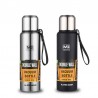 Vacuum thermos - with strap / bag - double wall - stainless steel - 500ml - 750ml - 1000ml - 1500ml