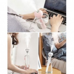 Ultrasonic air humidifier - portable - USB rechargeable - with light - essential oil diffuser
